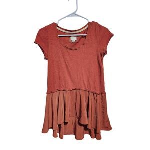 Anthropologie Postmark Top Womens Layered Ruffle Hem Blouse Size XS (811)
